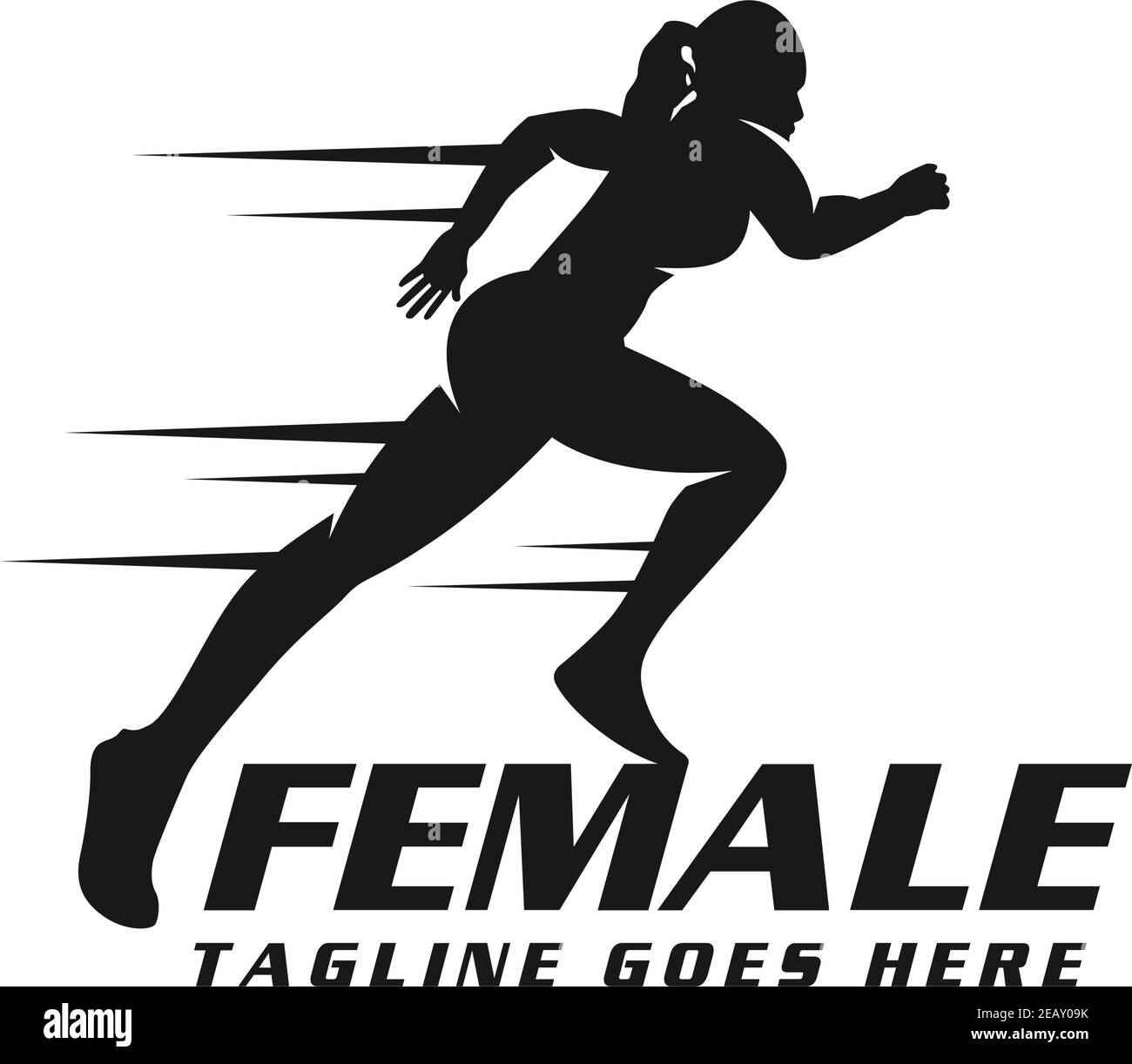 logo de coureur pour femme votre entreprise Illustration de Vecteur