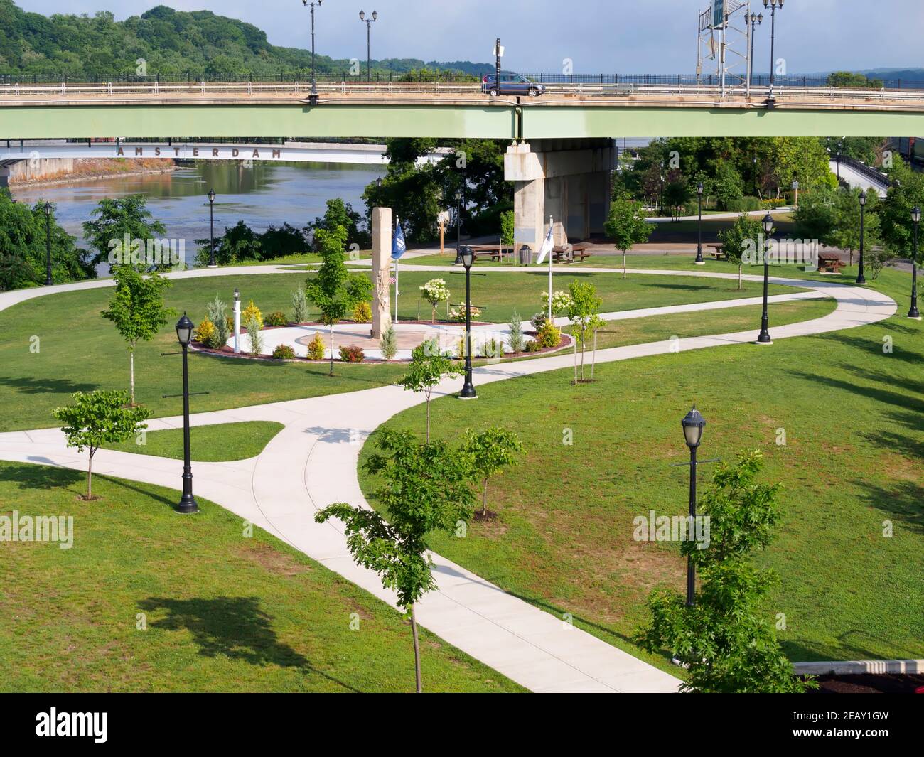 Riverlink Park, Amsterdam, New York Banque D'Images