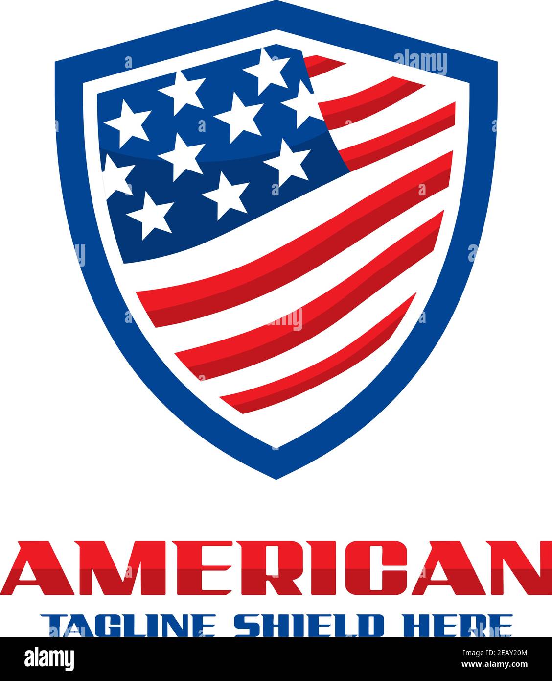 Logo de bouclier de drapeau américain votre entreprise Illustration de Vecteur