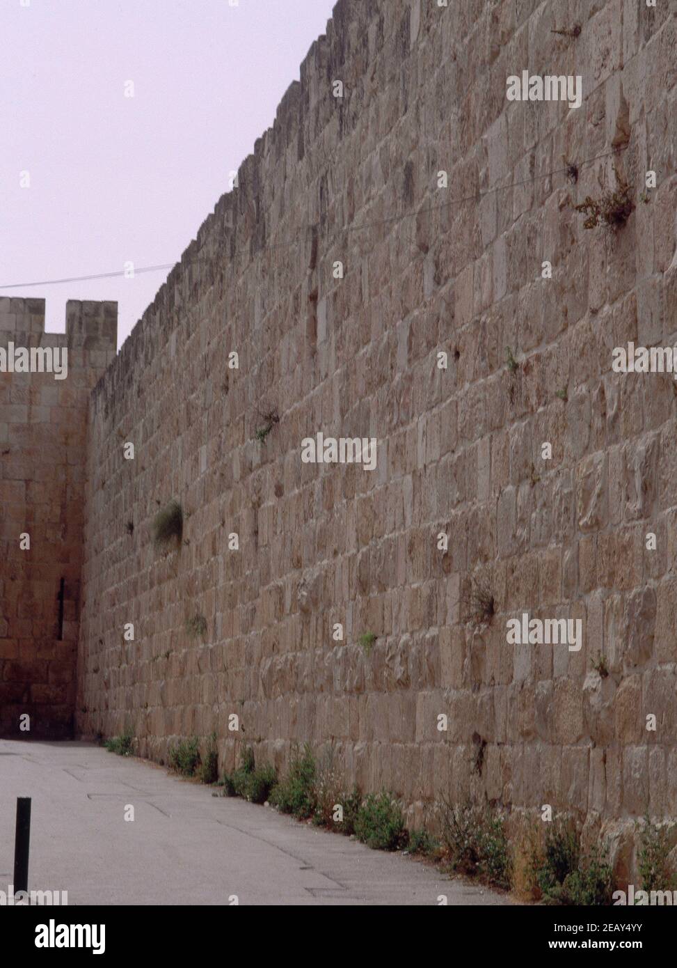 MURALLA DE LA PUERTA DE ZION (O SION). Emplacement : EXTÉRIEUR. JÉRUSALEM. ISRAËL. Banque D'Images