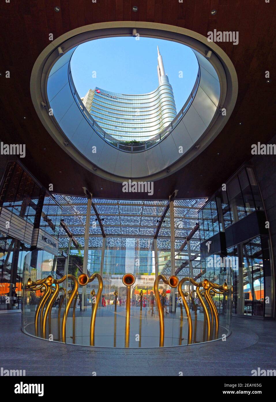 Quartier financier commercial de Milan, immeuble de la banque Unicredit, Milan, Italie Banque D'Images