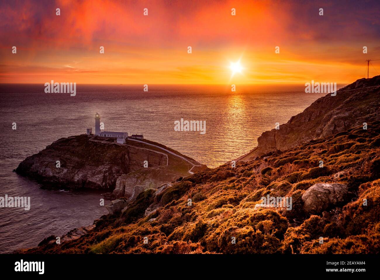 South Stack LighthouseHolyhead, Anglesey. Banque D'Images