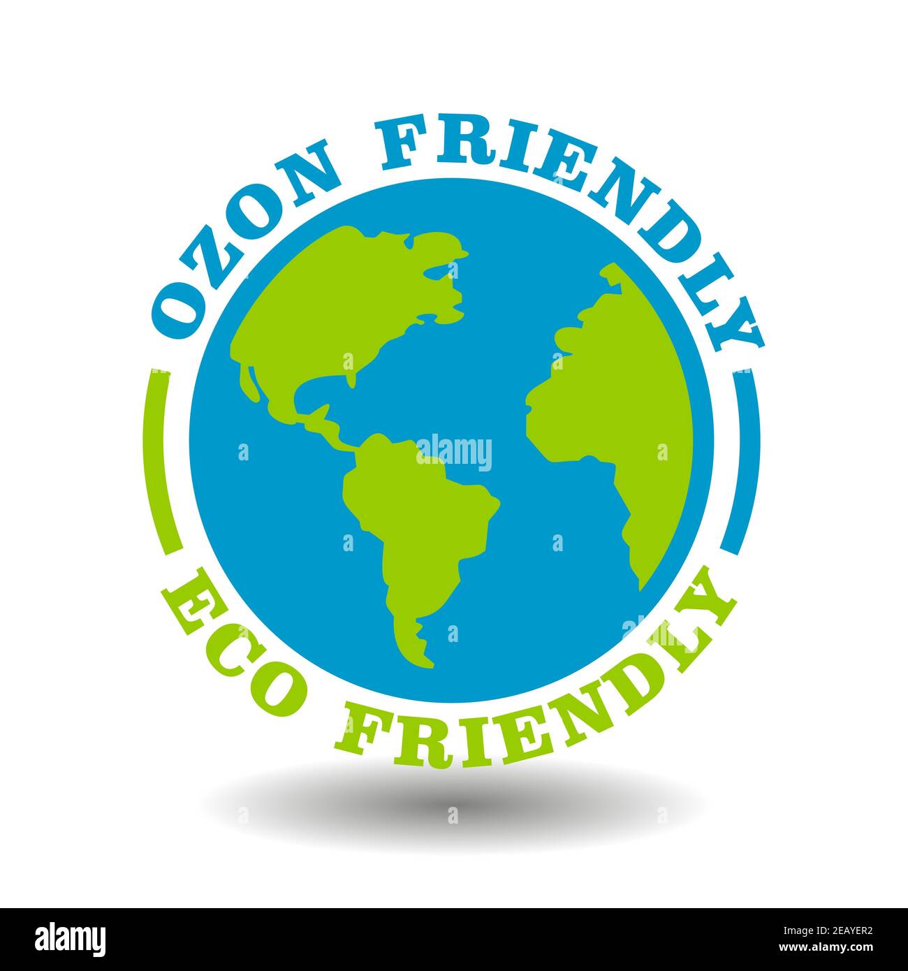 Signe écologique, icône écologique avec symbole de la Terre isolé sur blanc. Timbre rond pour l'emballage écologique des produits naturels biologiques Illustration de Vecteur