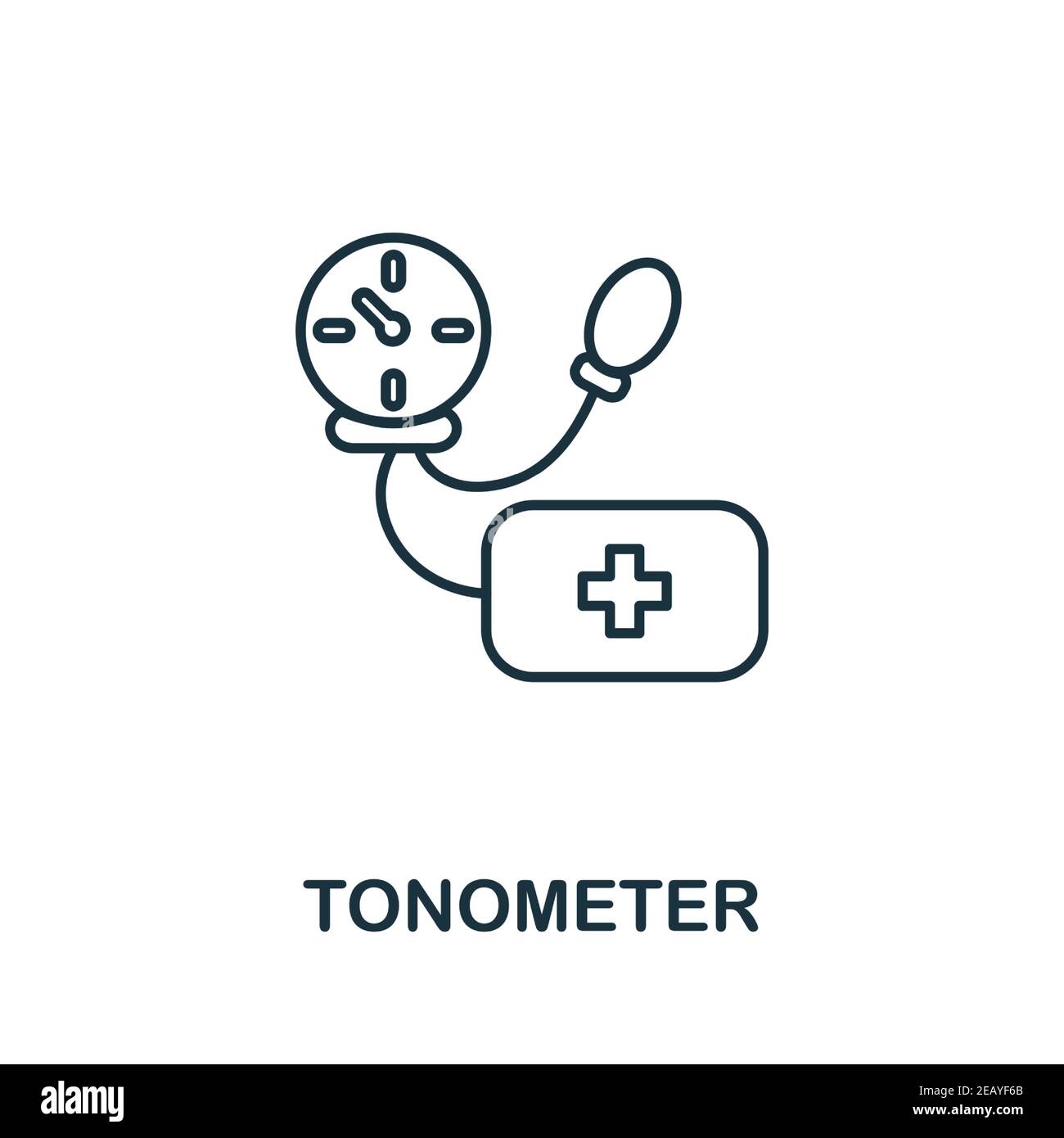 Icône du tonomètre. Élément simple de la collection numérique de santé. Icône Creative Tonometer pour la conception Web, les modèles, les infographies et plus encore Illustration de Vecteur