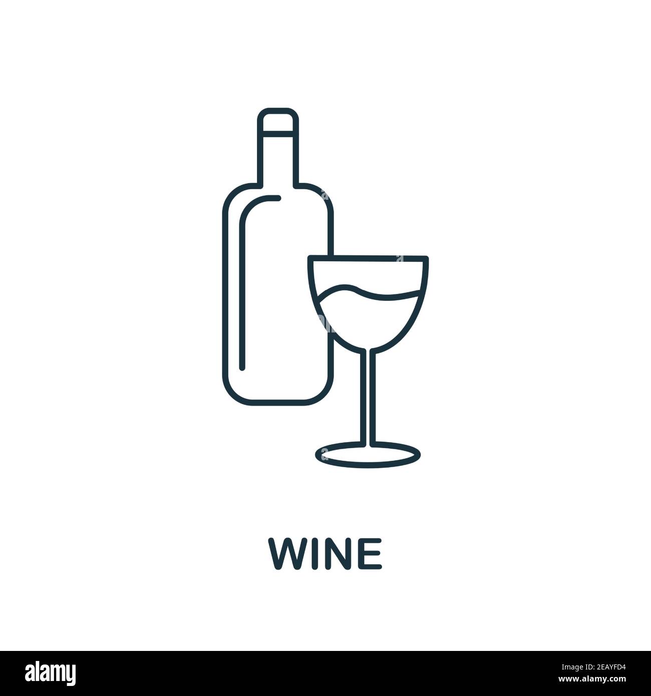 Icône vin. Un élément simple de la collection de boissons. Icône Creative Wine pour la conception Web, les modèles, les infographies et bien plus encore Illustration de Vecteur