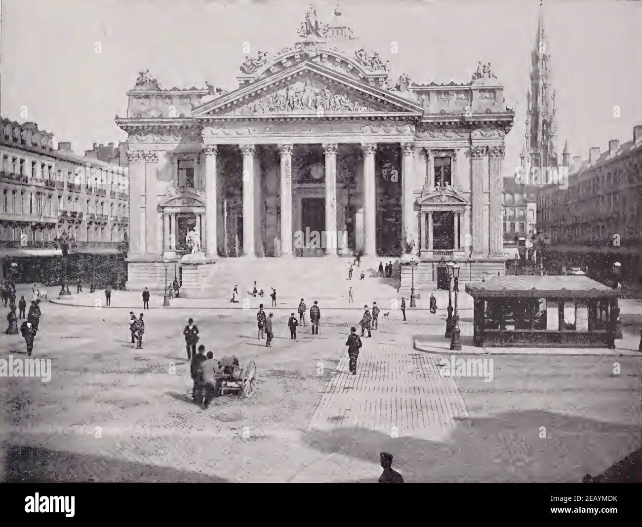 Photographie ancienne de la Bourse, Bruxelles, Belgique. Banque D'Images