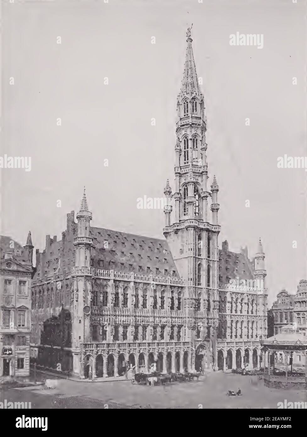 Photographie ancienne de l'hôtel de ville, Bruxelles, Belgique. Banque D'Images