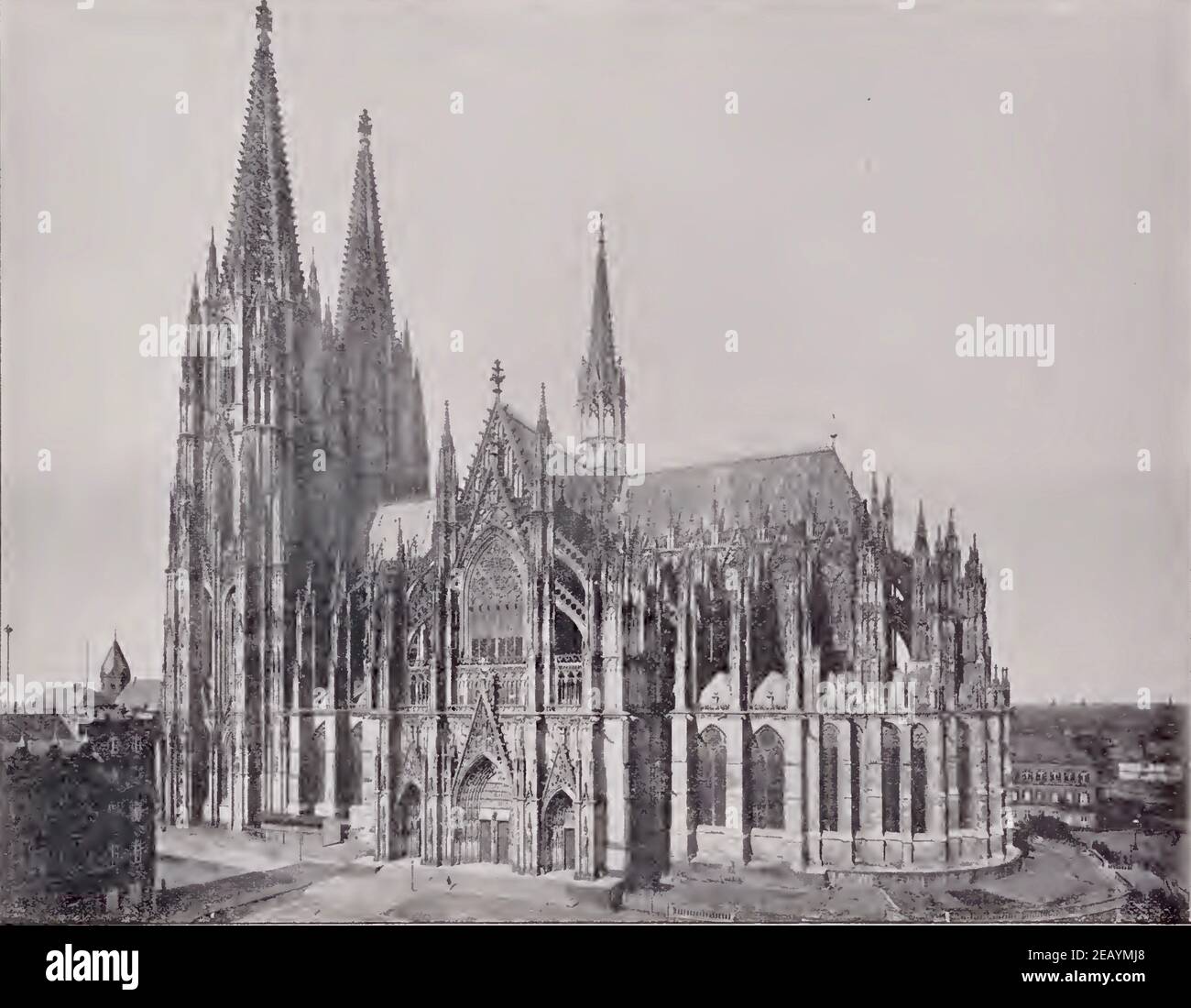 Photographie vintage 1892 de la cathédrale de Cologne - 1892 Banque D'Images