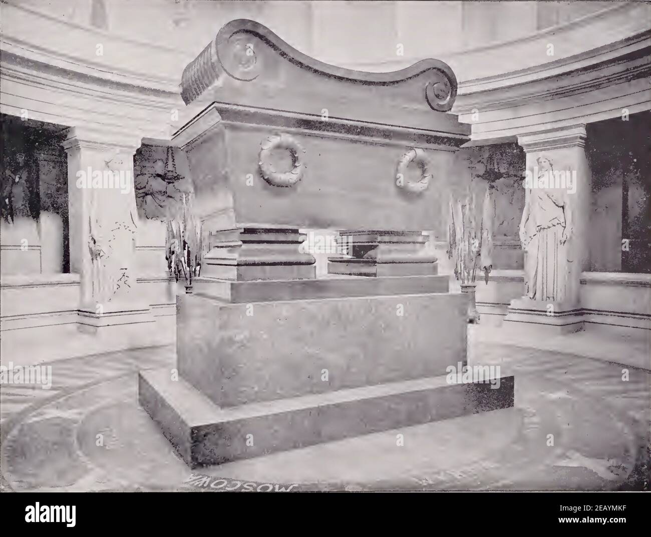 Photographie vintage 1892 du tombeau de Napoléon à Paris. Banque D'Images
