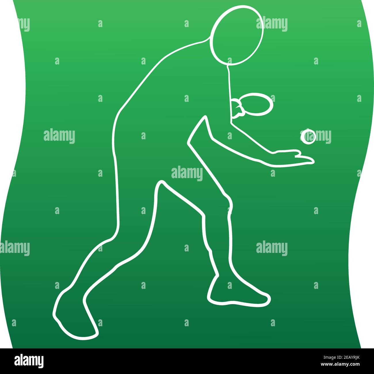 Icône de la ligne de joueur de tennis de table d'un ensemble sportif. Signe, symbole. Vecteur EPS 10 Illustration de Vecteur