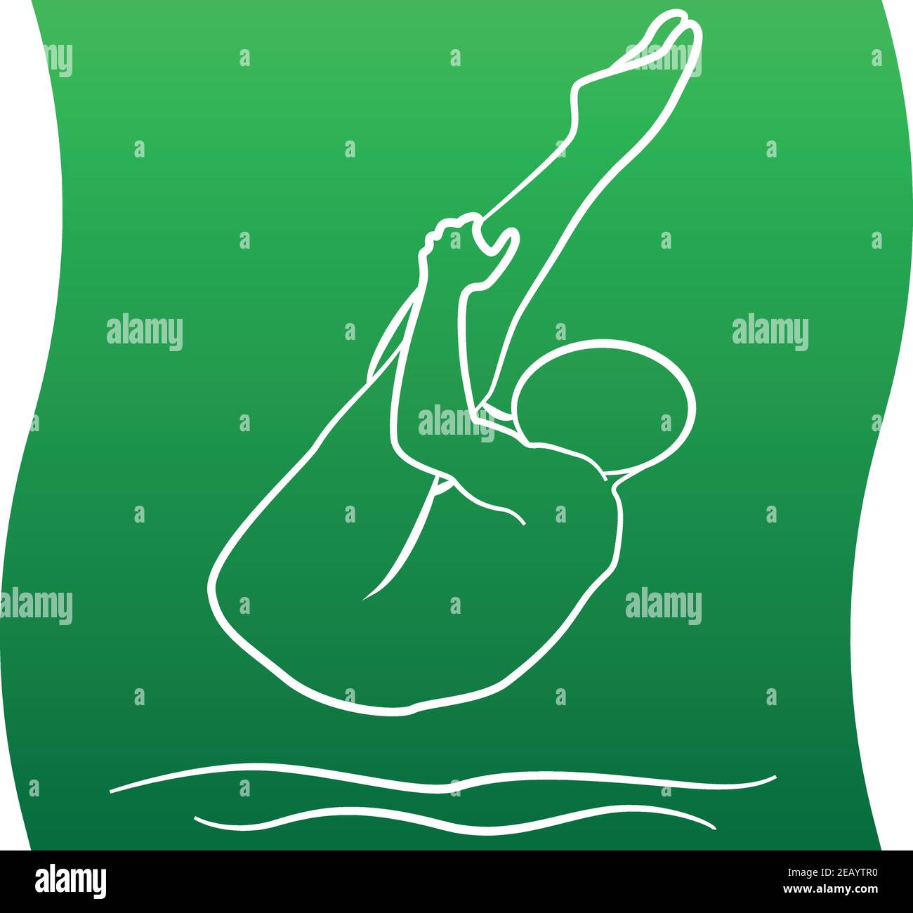 Sports d'été plongée icône d'un ensemble. Illustration de la ligne de dégradé verte. Vecteur EPS 10 Illustration de Vecteur