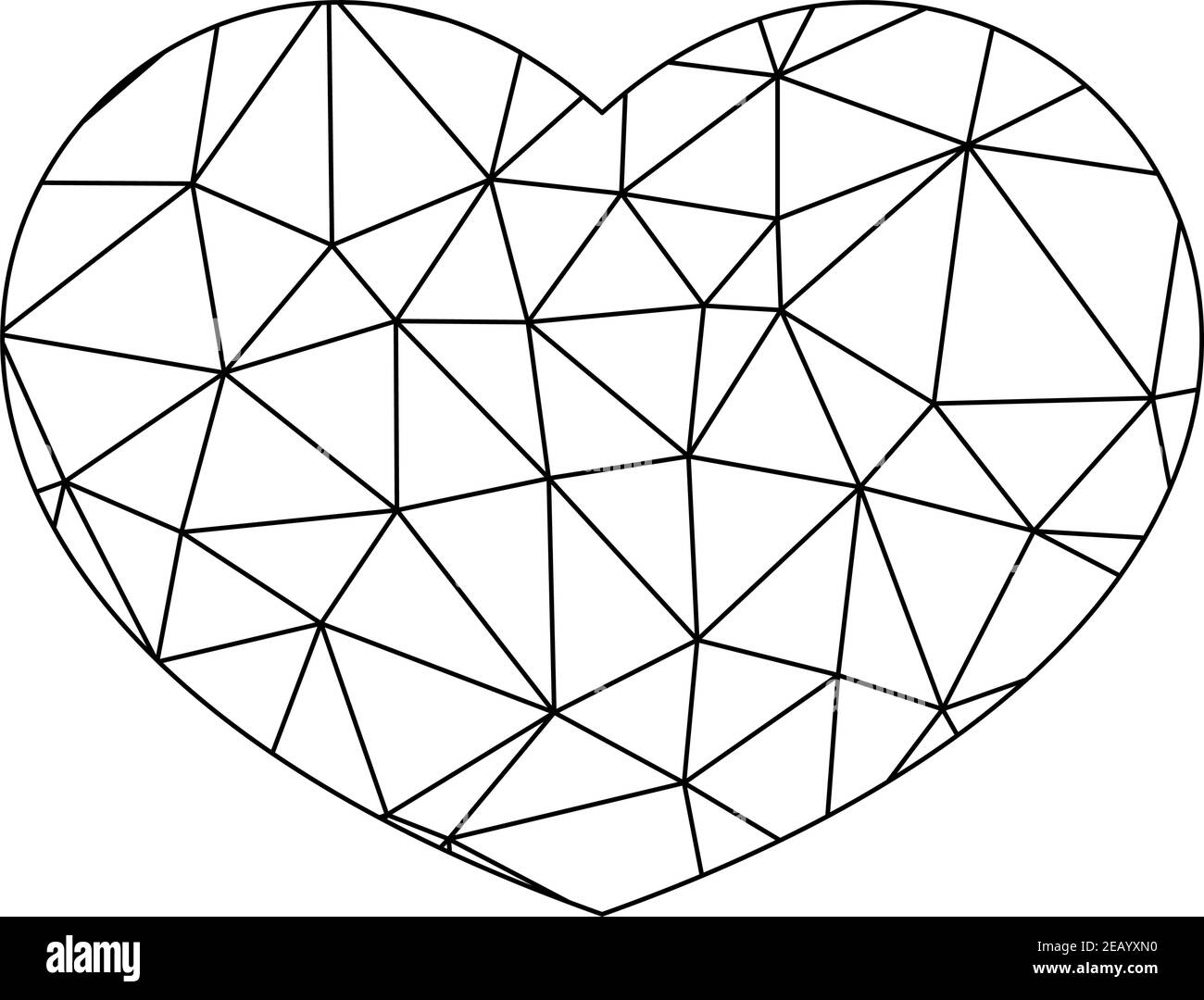 Coeur en poly-net bas. Symbole de l'amour et de la Saint-Valentin. Illustration vectorielle. Illustration de Vecteur