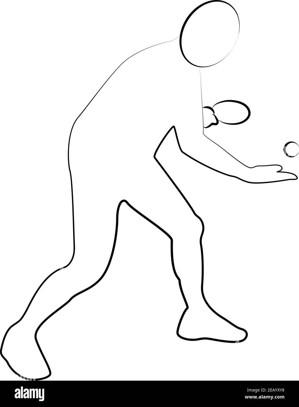 Icône de la ligne de joueur de tennis de table d'un ensemble sportif. Signe, symbole. Vecteur EPS 10 Illustration de Vecteur