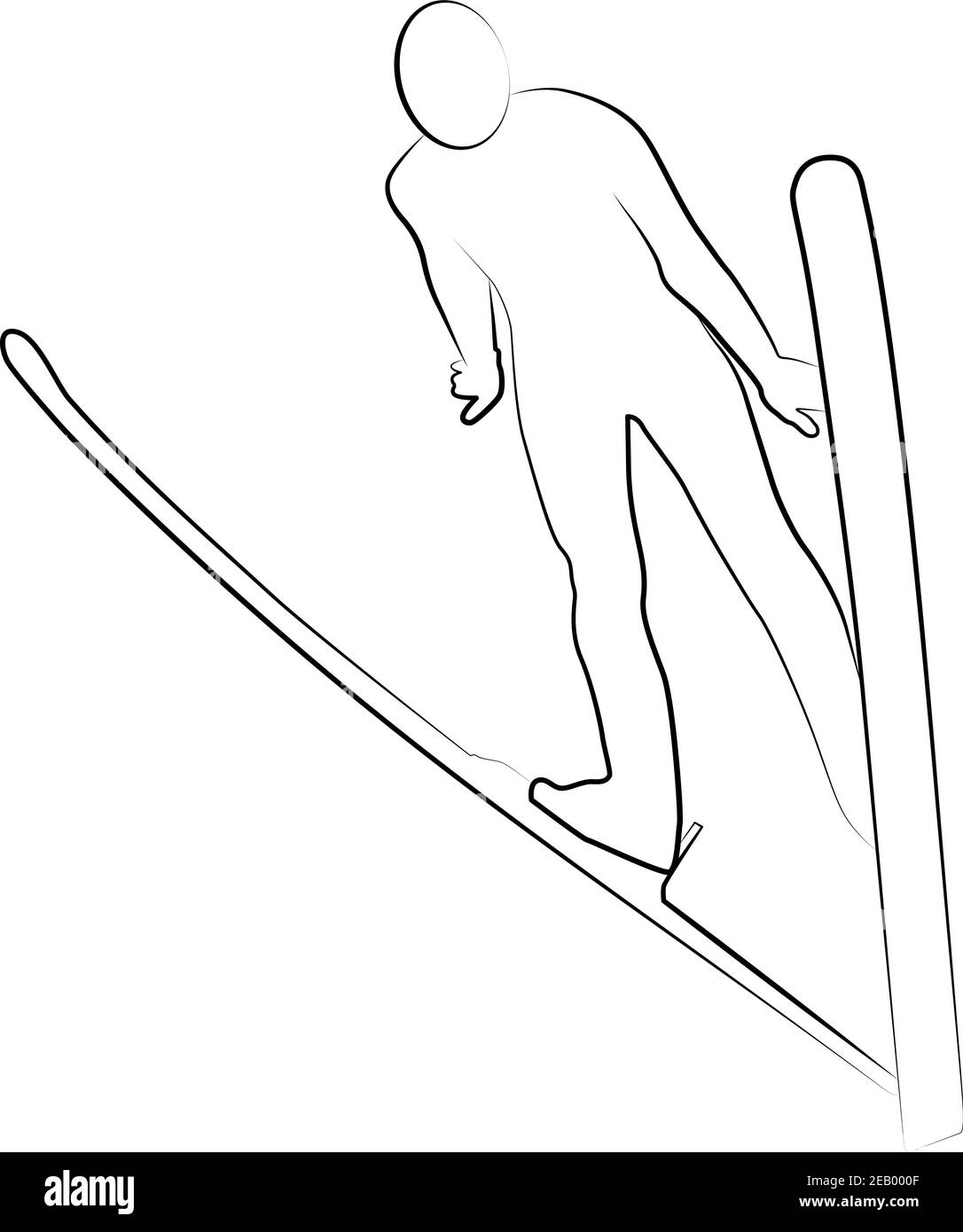 Vector ski Jumper SPORTMAN Line icône d'un ensemble sportif. SPE 10 Illustration de Vecteur