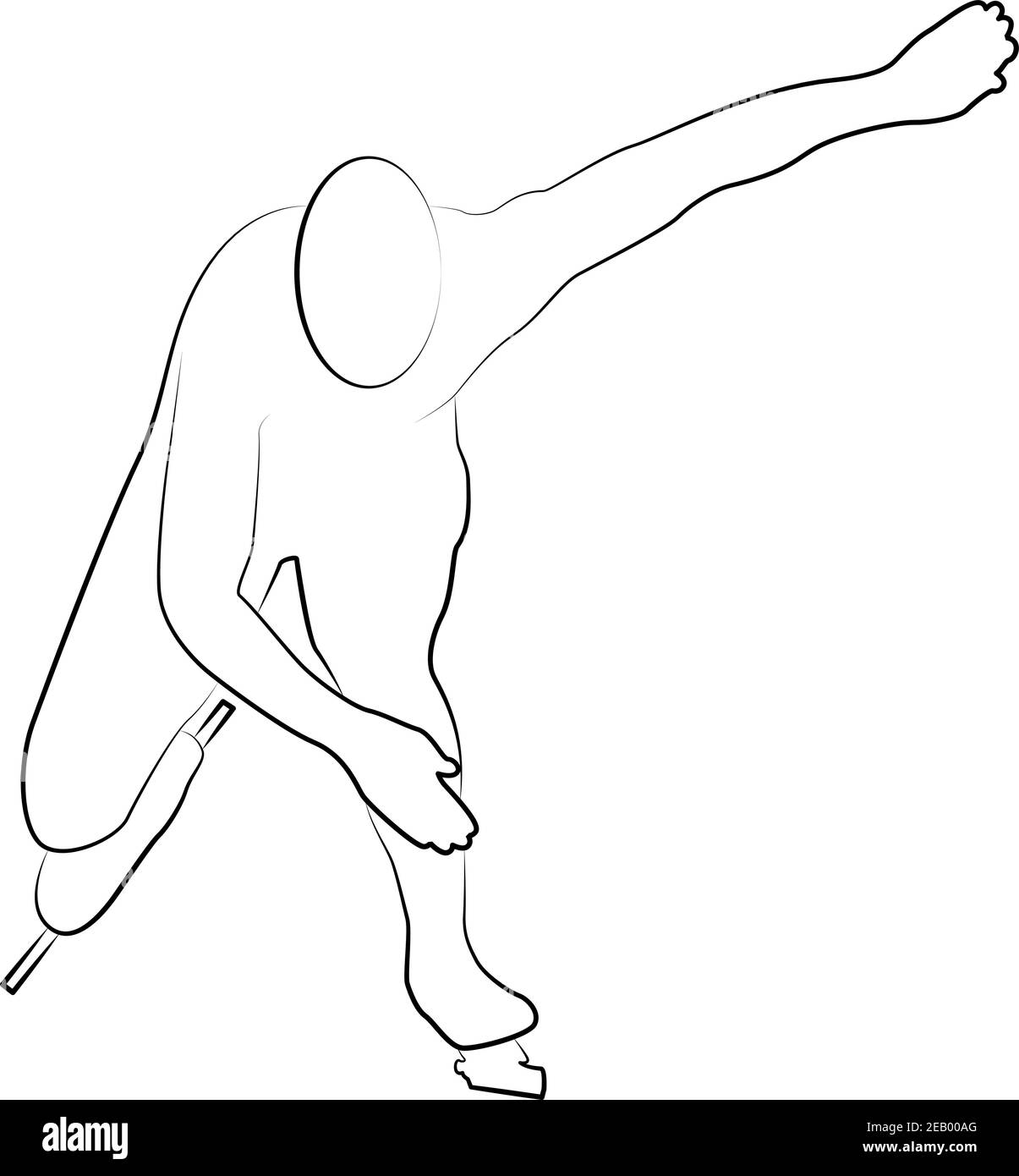 Patinage de vitesse, icône stylisée d'une ligne de silhouette d'un ensemble sportif. Vecteur EPS 10 Illustration de Vecteur