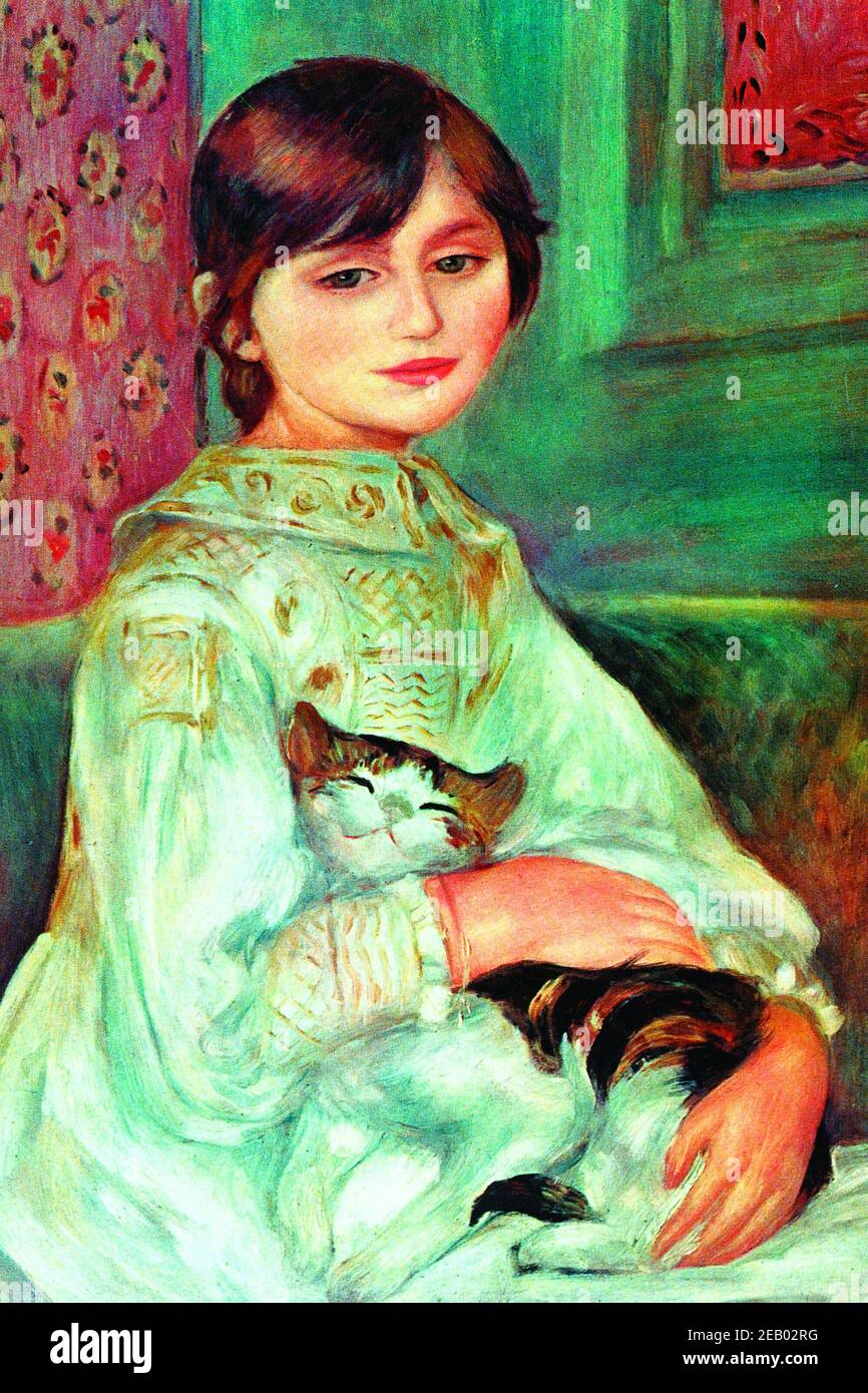 Jilie Manet avec Cat 1887 Banque D'Images