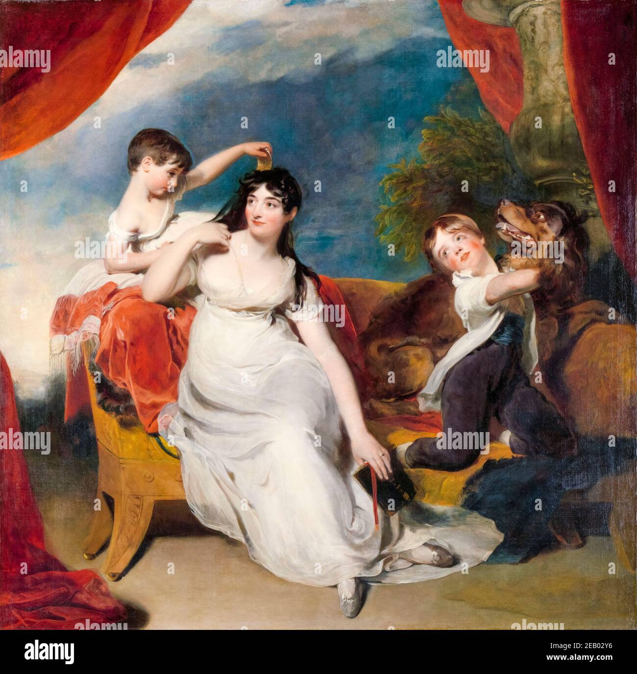 Sir Thomas Lawrence, Maria Mathilda Bingham avec deux de ses enfants, portrait, 1810-1818 Banque D'Images
