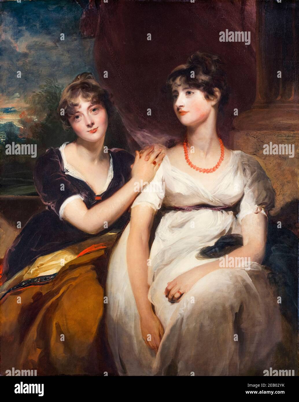 Sir Thomas Lawrence, portrait painting, Charlotte et Sarah Carteret-Hardy, 1801 Banque D'Images