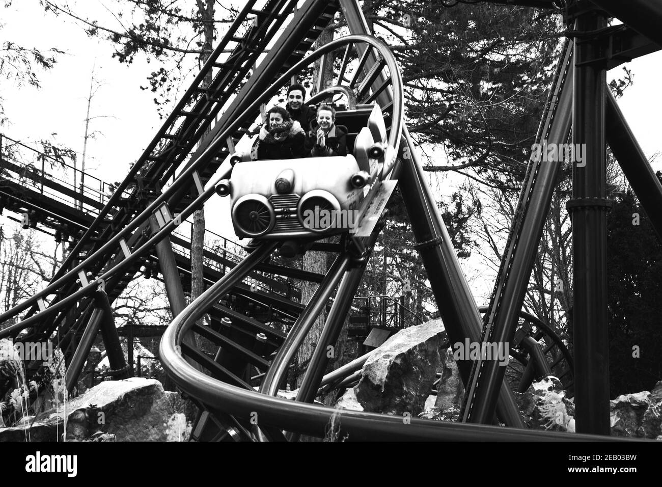 PARIS, FRANCE - 13 JANVIER 2019 : le parc d'attractions jardin d'Acclimatation rénové offre aux visiteurs une nouvelle expérience de loisirs dans un environnement naturel. FR Banque D'Images