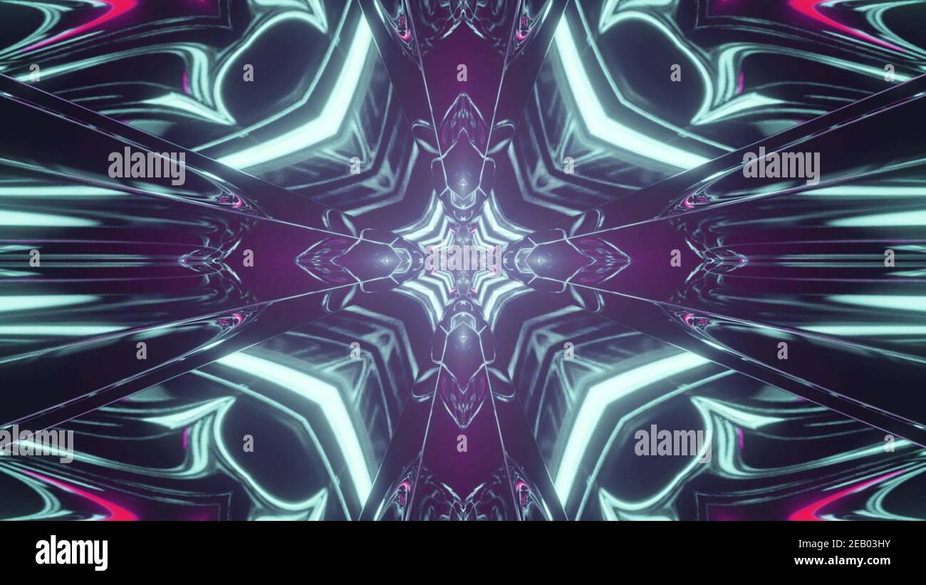 Illustration 3d de motif holographique kaléidoscopique Banque D'Images