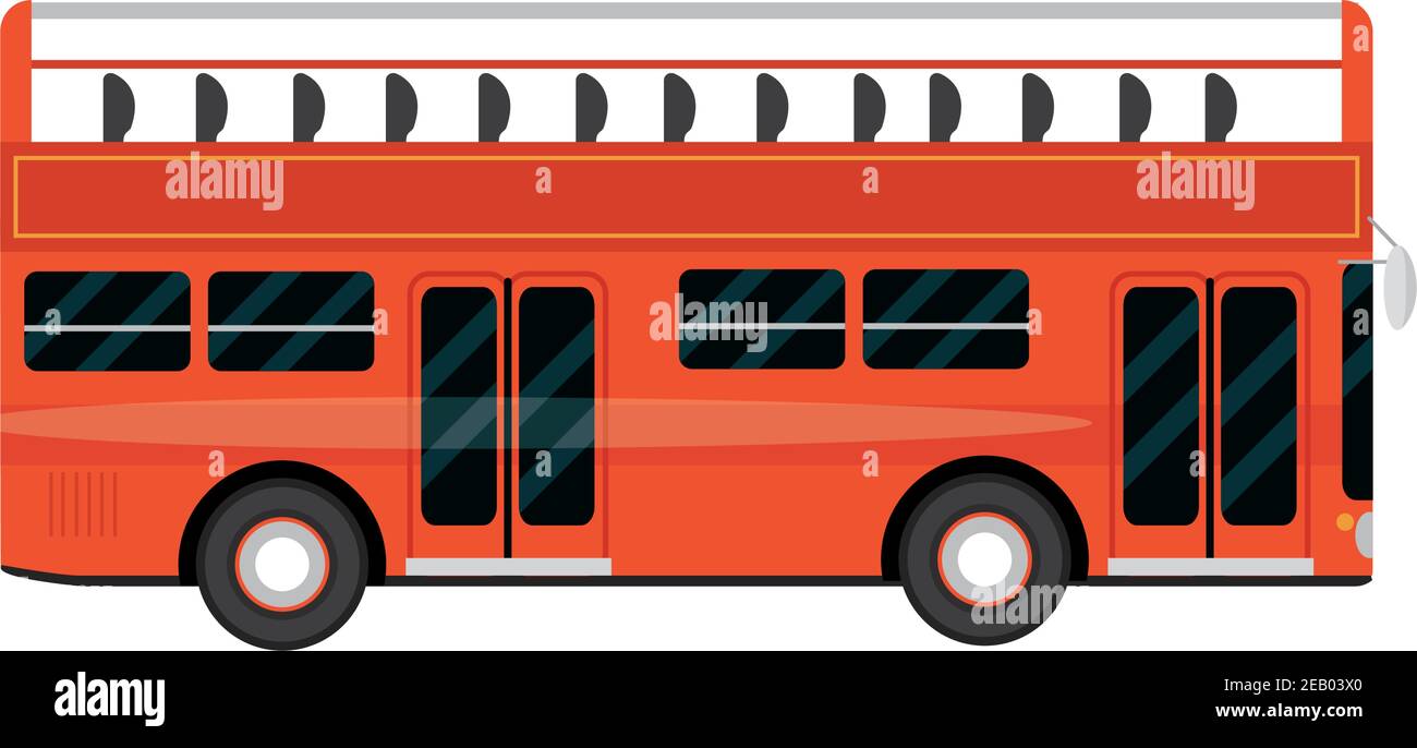 véhicule à double pont de bus rouge, illustration du vecteur de transport urbain Illustration de Vecteur
