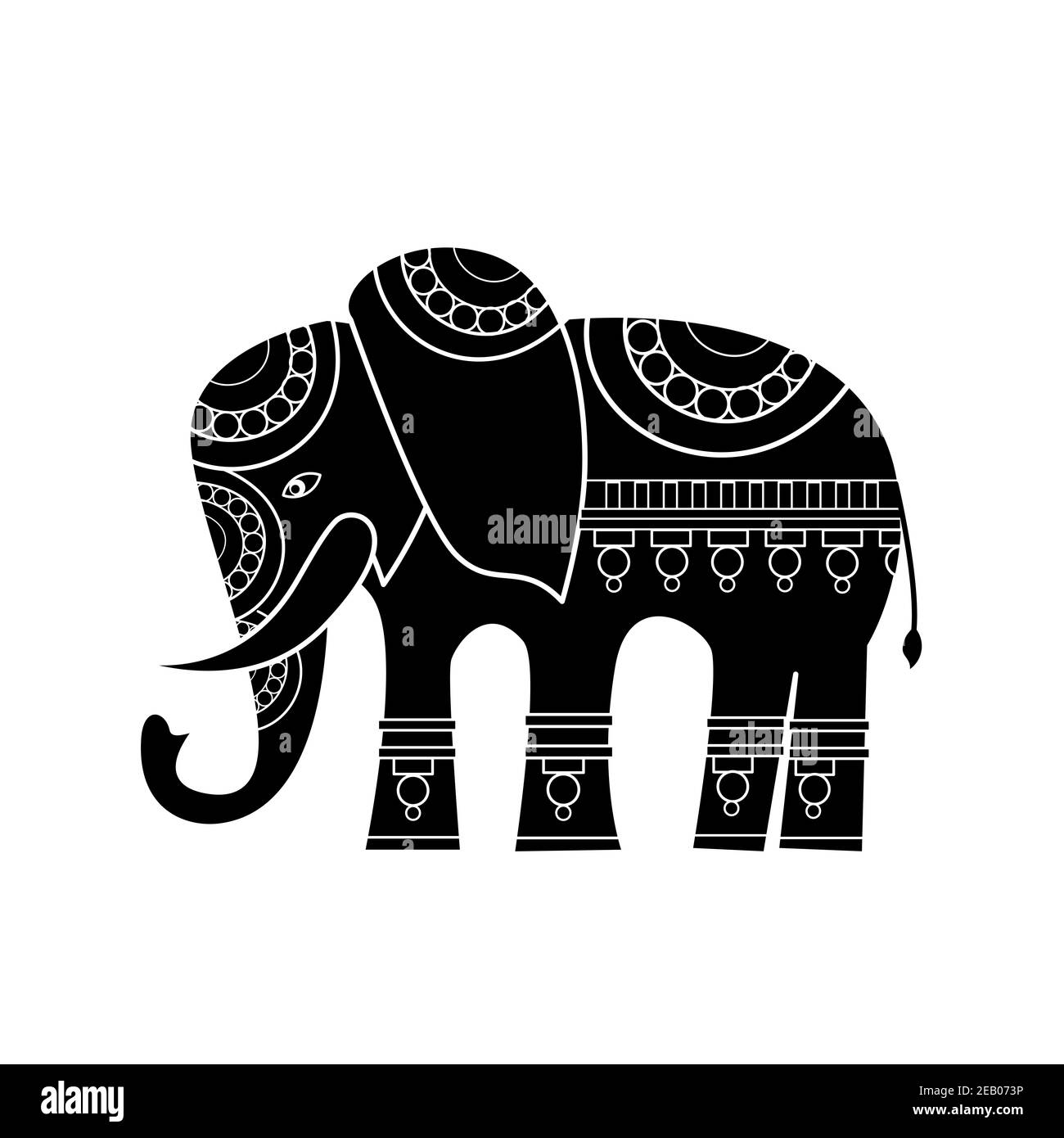 Éléphant décoratif de style indien Banque D'Images