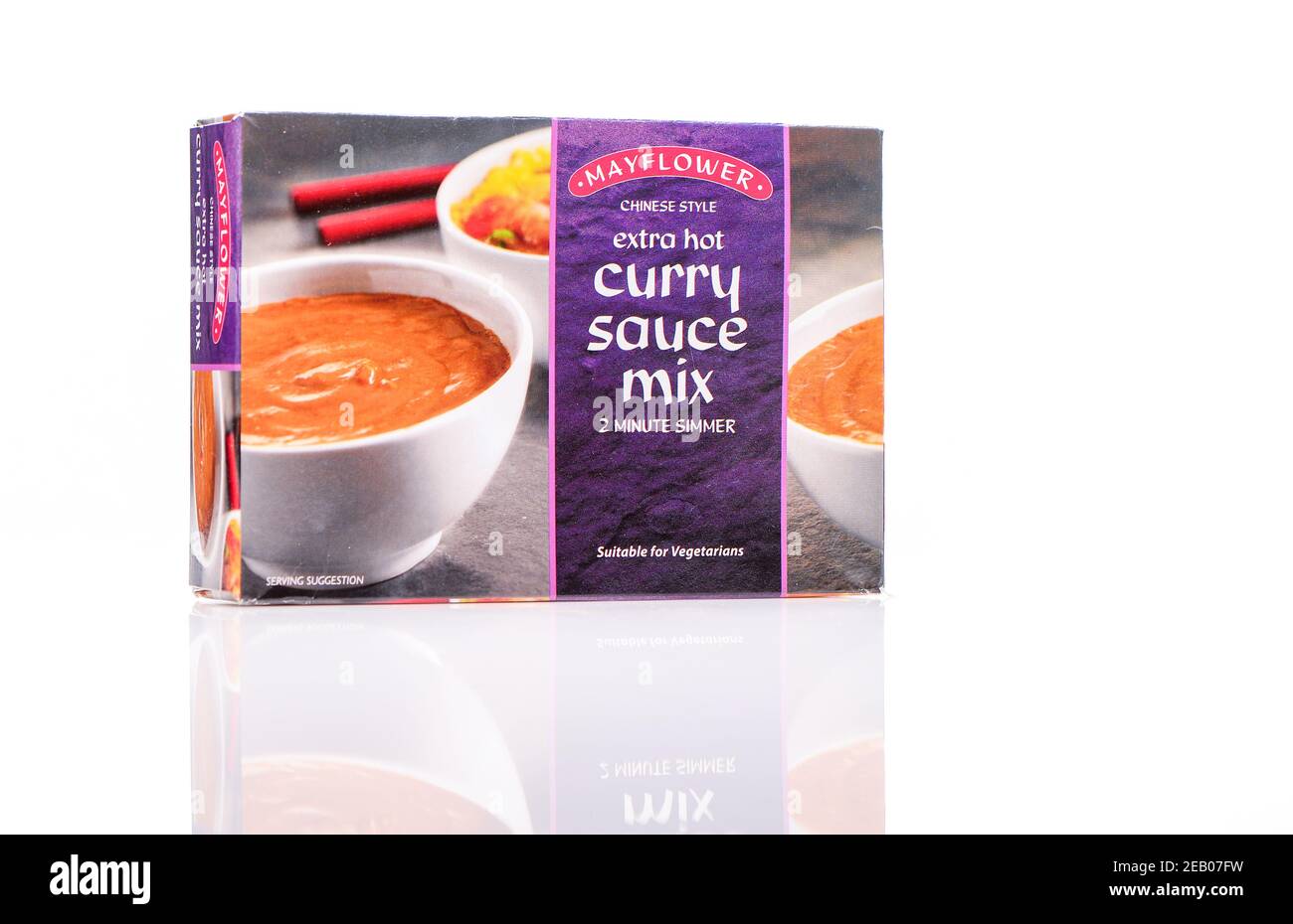 Mélange de sauce au curry très chaude de style chinois Mayflower pour la cuisine maison. Banque D'Images
