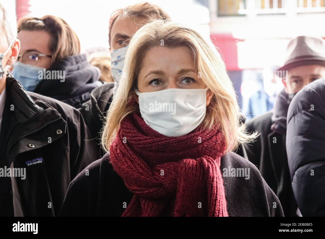 Lyon (France), le 11 février 2021. La ministre de l'écologie, Barbara Pompili, était en visite à Lyon. Banque D'Images