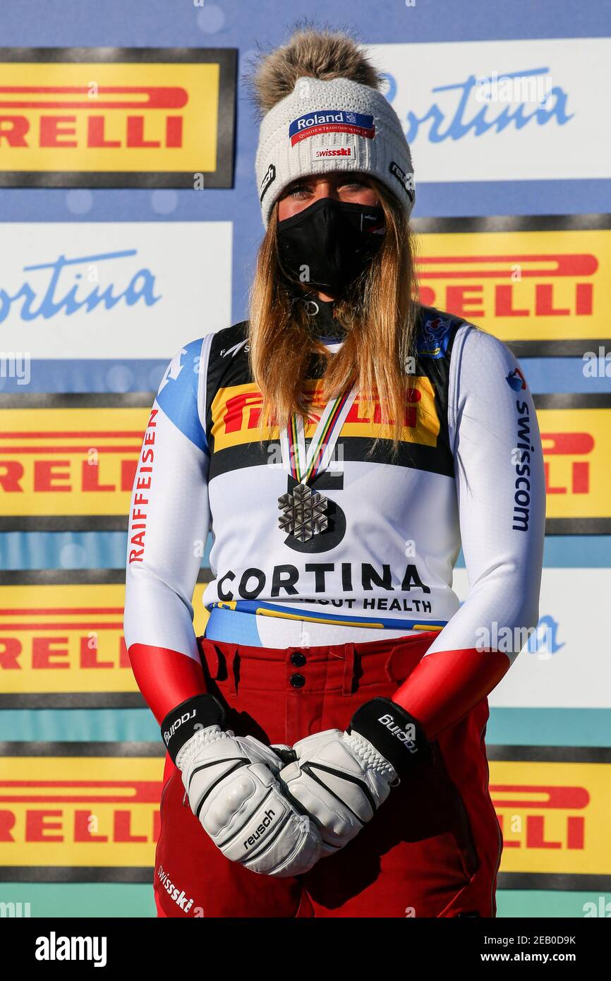 Cortina (BL, Italie. 11 février 2021. Cortina (BL), Italie, Olympia delle Tofane, 11 février 2021, Corinne SUTER (SUI) pendant les Championnats du monde DE SKI alpin 2021 FIS - Super G - femmes - course de ski alpin crédit: Luca Tedeschi/LPS/ZUMA Wire/Alay Live News Banque D'Images