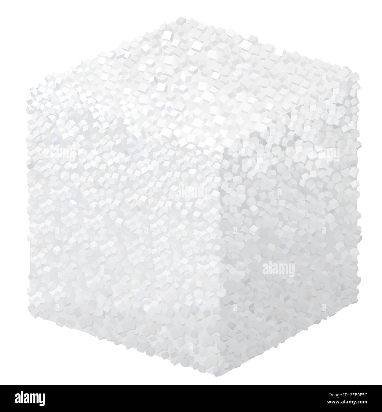Vecteur réaliste 3d sucre cube bloc isolé sur fond blanc. Illustration de Vecteur