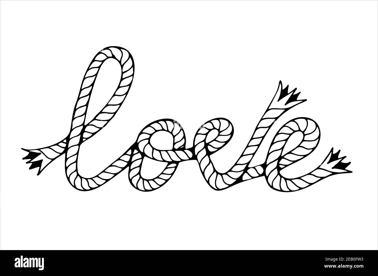 L'amour, le lettrage avec l'aubérer, dessin à la main illustration vectorielle Illustration de Vecteur