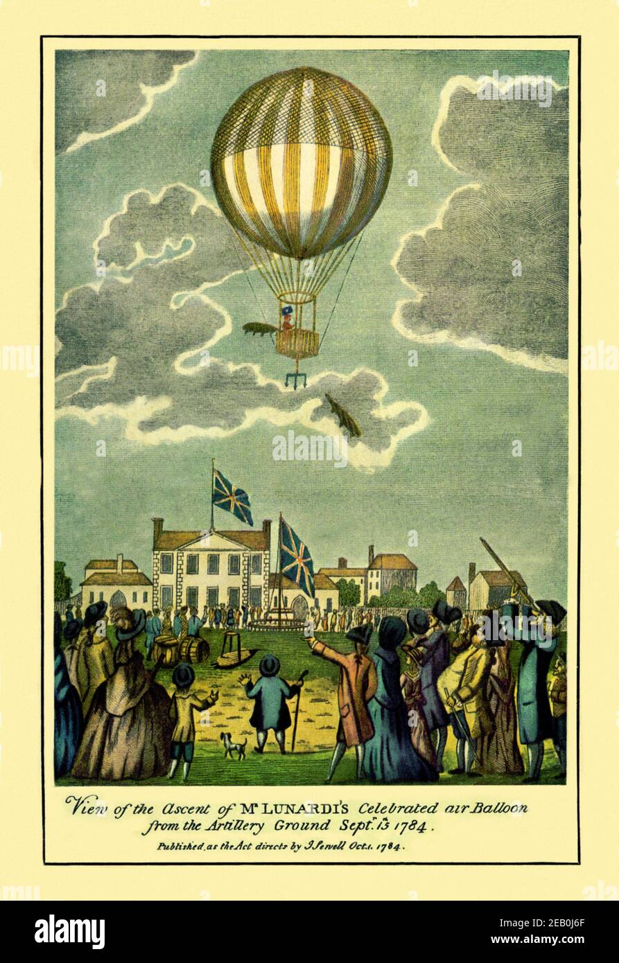 Ascension du ballon de Lunardi Banque D'Images