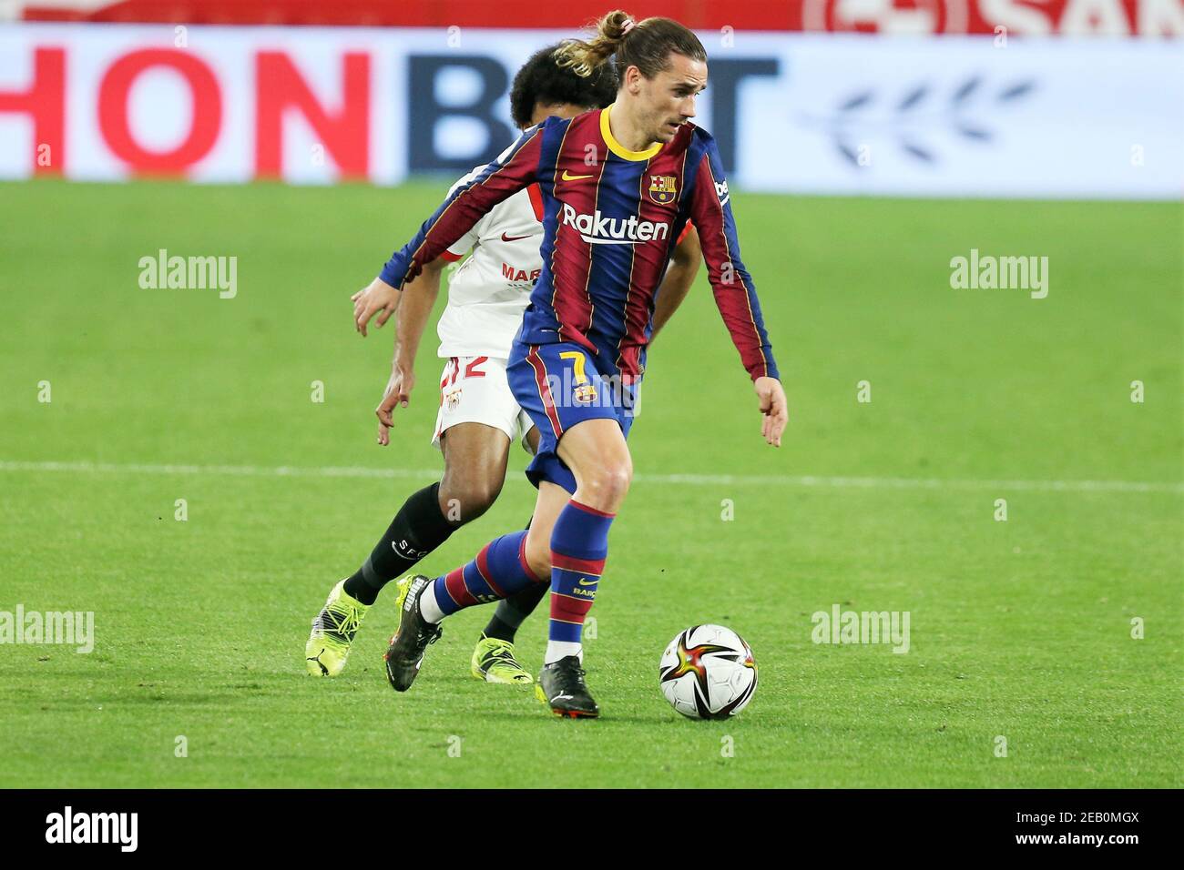 Antoine Griezmann du FC Barcelone pendant la coupe d'Espagne, Copa del Rey, demi-finale, match de football de la 1ère jambe entre le FC Sevilla / LM Banque D'Images