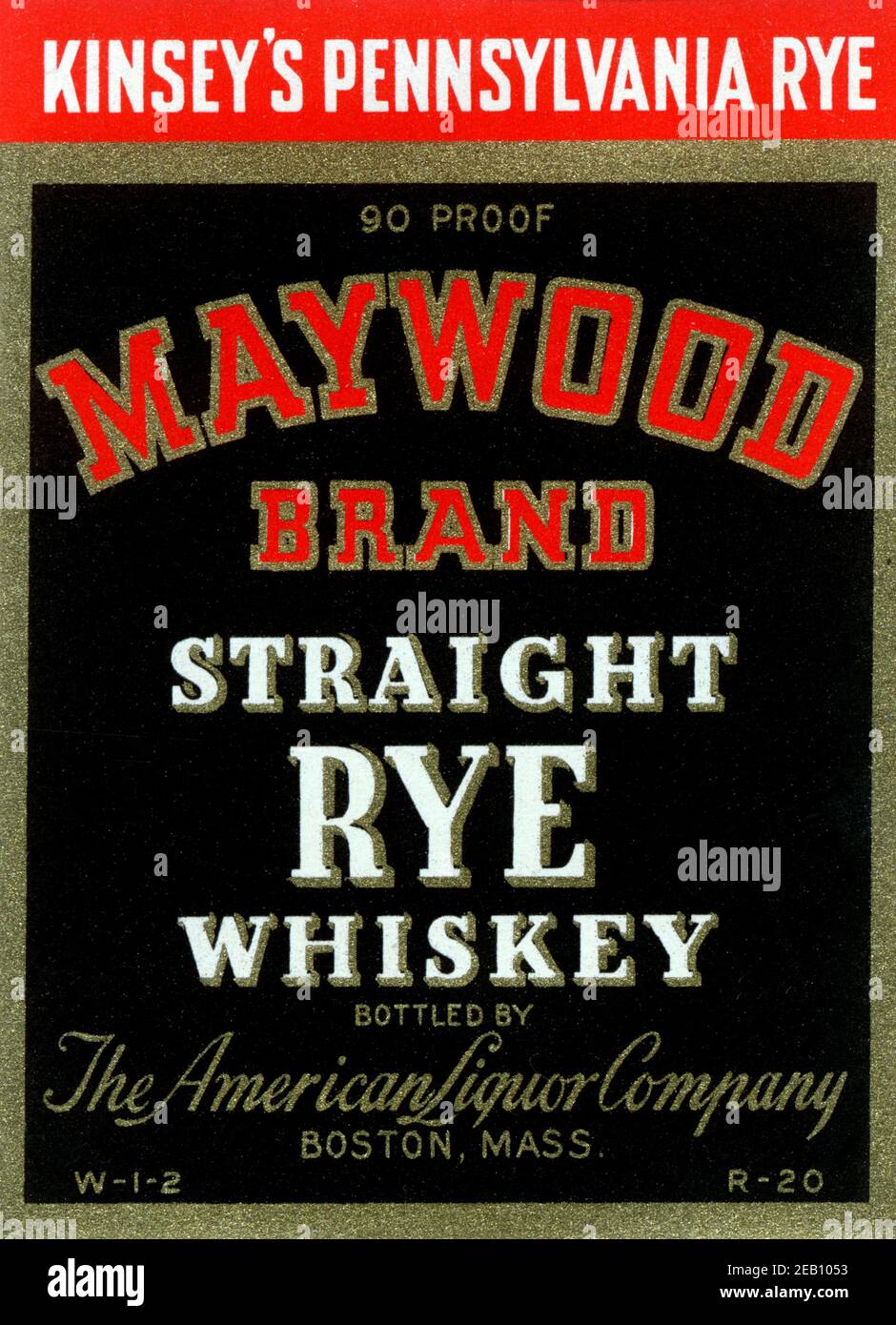 Droit de marque Maywood Rye Whiskey Banque D'Images