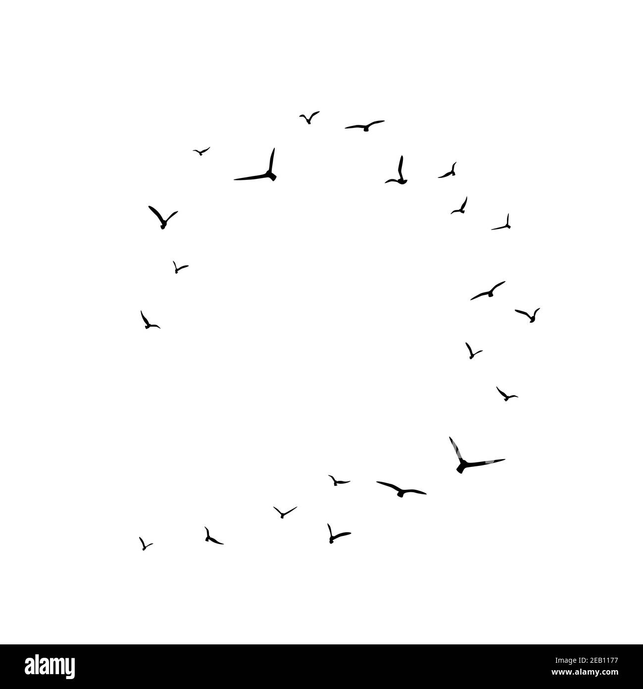 Cadre avec oiseaux volants. Des andains noirs en cercle. Trace d'oiseau. Liberté, romantique, rêve, lyrique. Zone de texte, arrière-plan Illustration de Vecteur Cadre avec oiseaux volants. Des andains noirs en cercle. Trace d'oiseau. Liberté, romantique, rêve, lyrique. Zone de texte, arrière-plan Illustration de Vecteur
