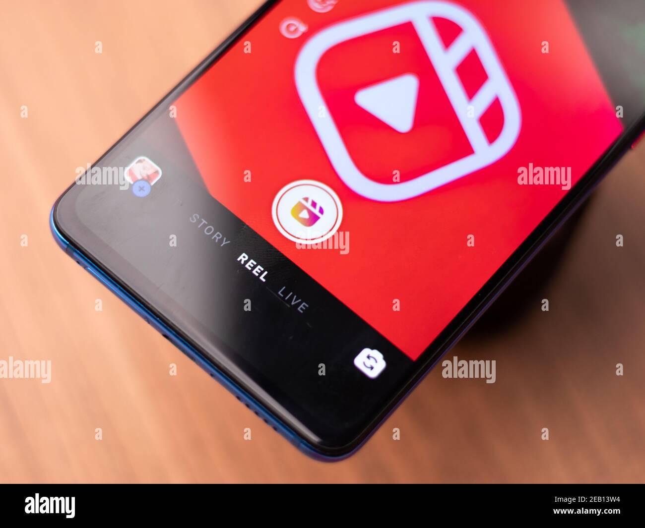 Assam, inde - 9 juillet 2020 : rouleaux Instagram pour faire de courtes vidéos. Banque D'Images