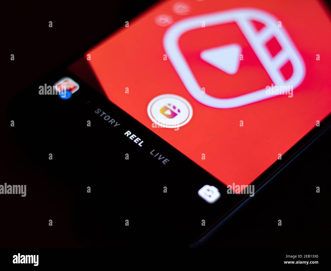 Assam, inde - 9 juillet 2020 : rouleaux Instagram pour faire de courtes vidéos. Banque D'Images