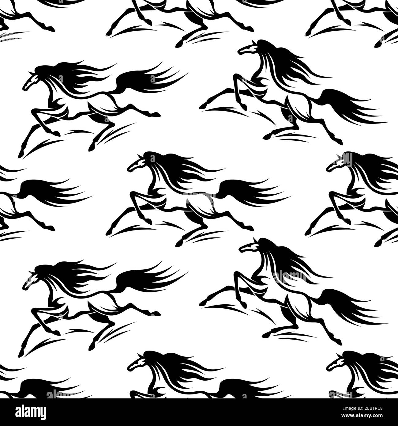 Arrière-plan sans couture de chevaux noirs silhouettes avec un flux forme de la queue et de la manne dans un style d'esquisse pour le tissu ou motif de remplissage de page Illustration de Vecteur Arrière-plan sans couture de chevaux noirs silhouettes avec un flux forme de la queue et de la manne dans un style d'esquisse pour le tissu ou motif de remplissage de page Illustration de Vecteur