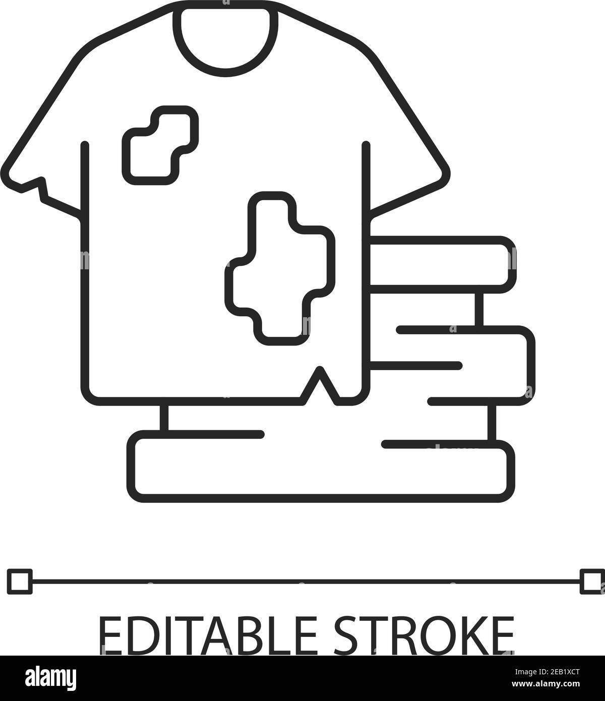 Icône linéaire déchets textiles Illustration de Vecteur