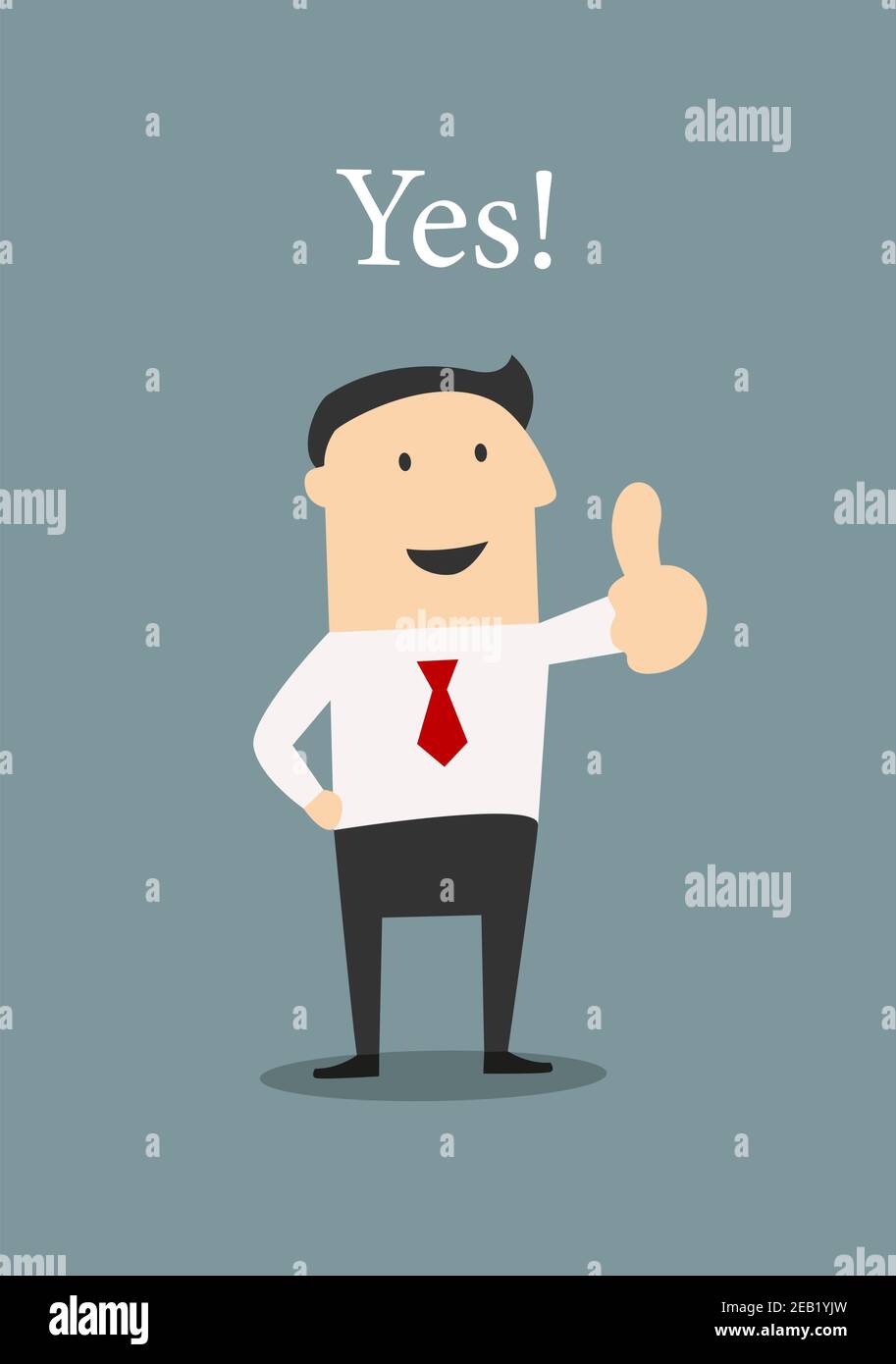 Homme d'affaires positif donnant un geste de pouce vers le haut avec un oui enthousiaste, le concept de réussite Illustration de Vecteur Homme d'affaires positif donnant un geste de pouce vers le haut avec un oui enthousiaste, le concept de réussite Illustration de Vecteur