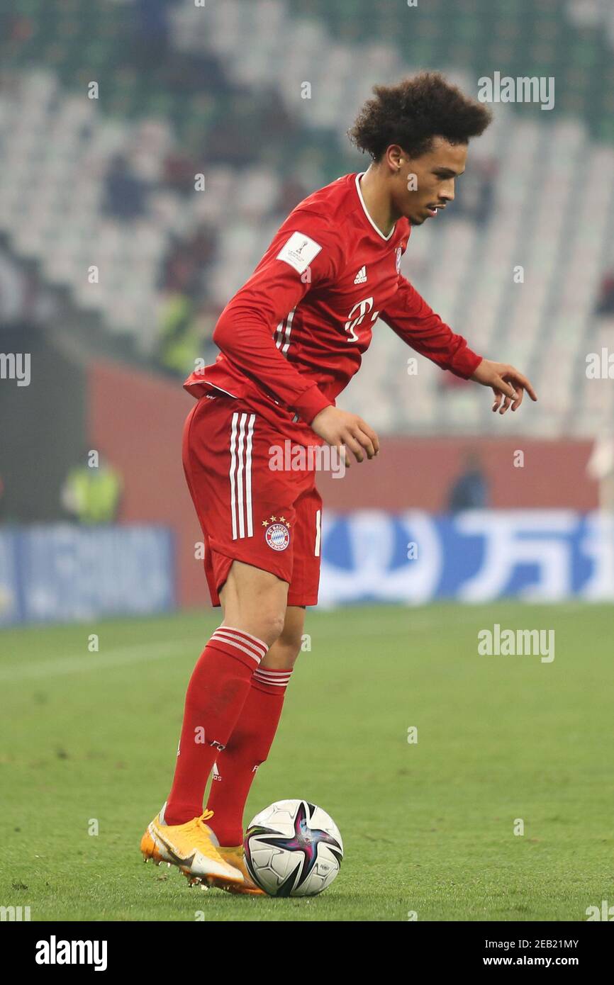 DOHA, QATAR - FÉVRIER 11 : Leroy Sané du FC Bayern Muenchen lors de la finale de la coupe du monde du Club de la FIFA, Qatar, le 11 février 2021 à Doha, Qatar.(photo de Colin McPhedran/MB Media) Banque D'Images