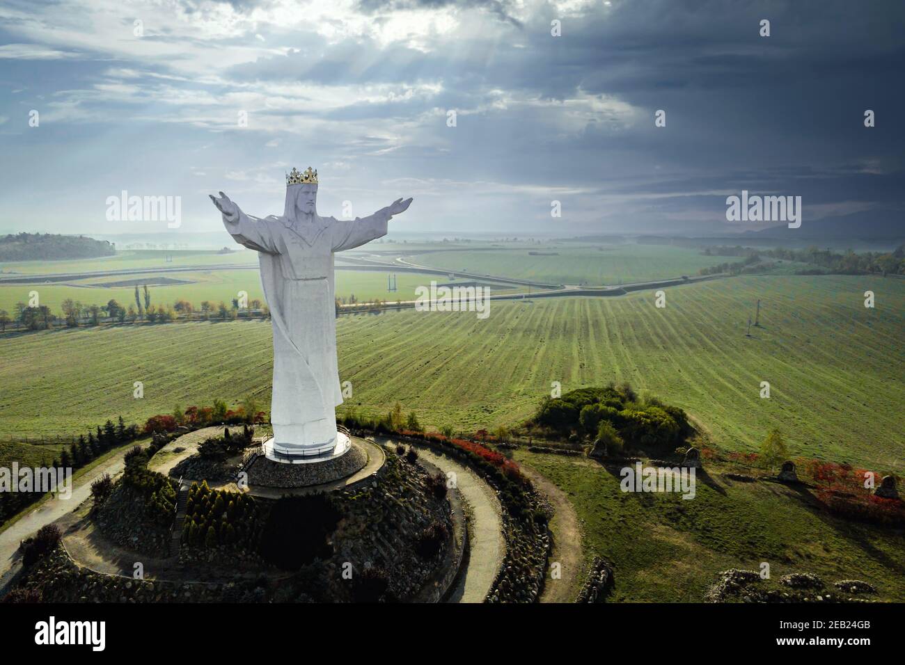 La plus haute statue du monde de jésus-Christ Pomnik Chrystusa Krola Pologne Banque D'Images