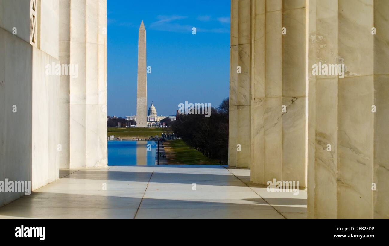 Symbole intemporel de la riche histoire et du patrimoine culturel des États-Unis. Chaque pierre raconte une histoire, chaque silhouette murmure des époques révolues Banque D'Images