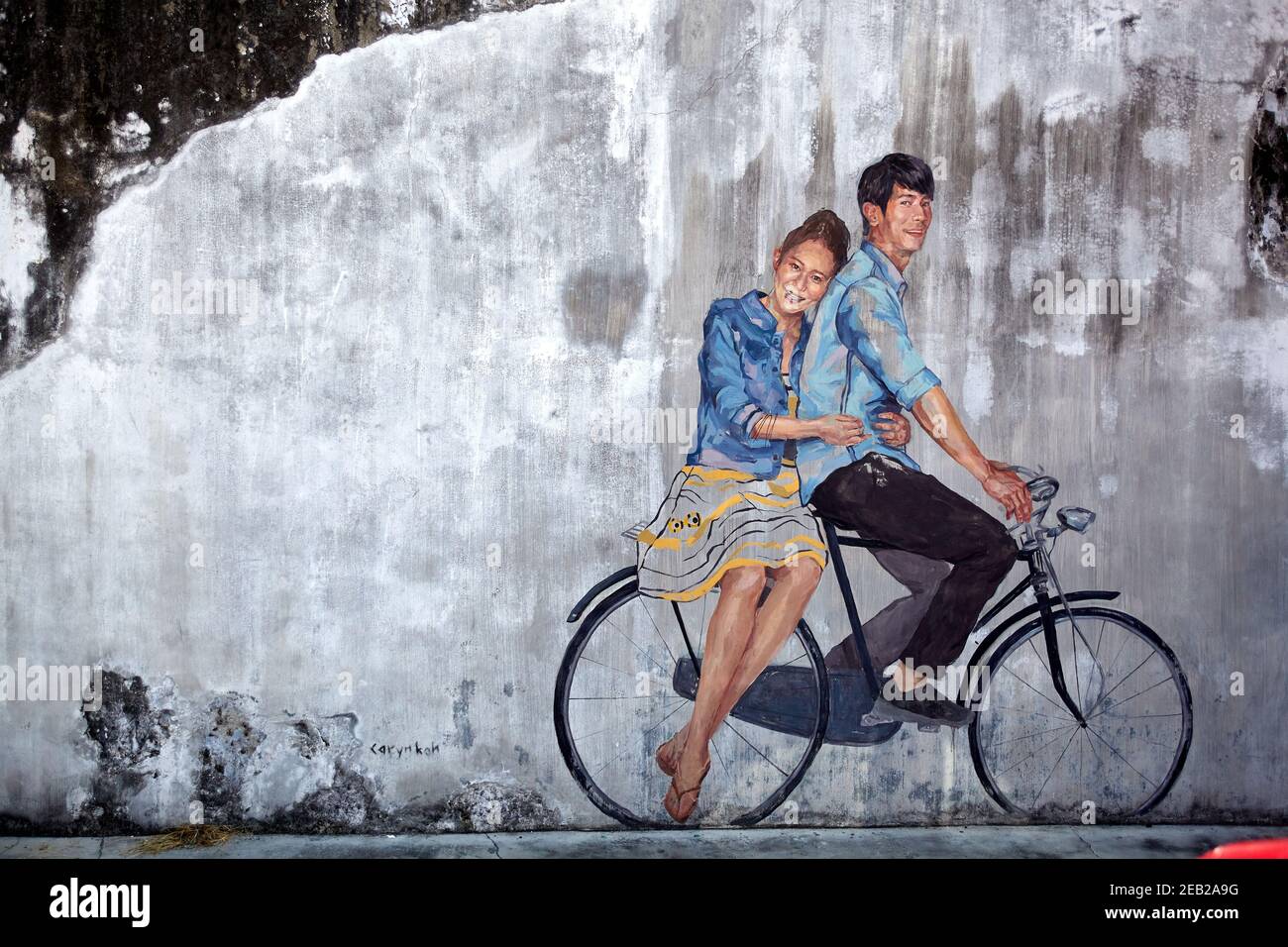 La scène d'art urbain de Penang a pris son envol en 2012 lorsque le George Town Festival a commandé un projet appelé Mirrors, une série de peintures murales d'un artiste lituanien Banque D'Images