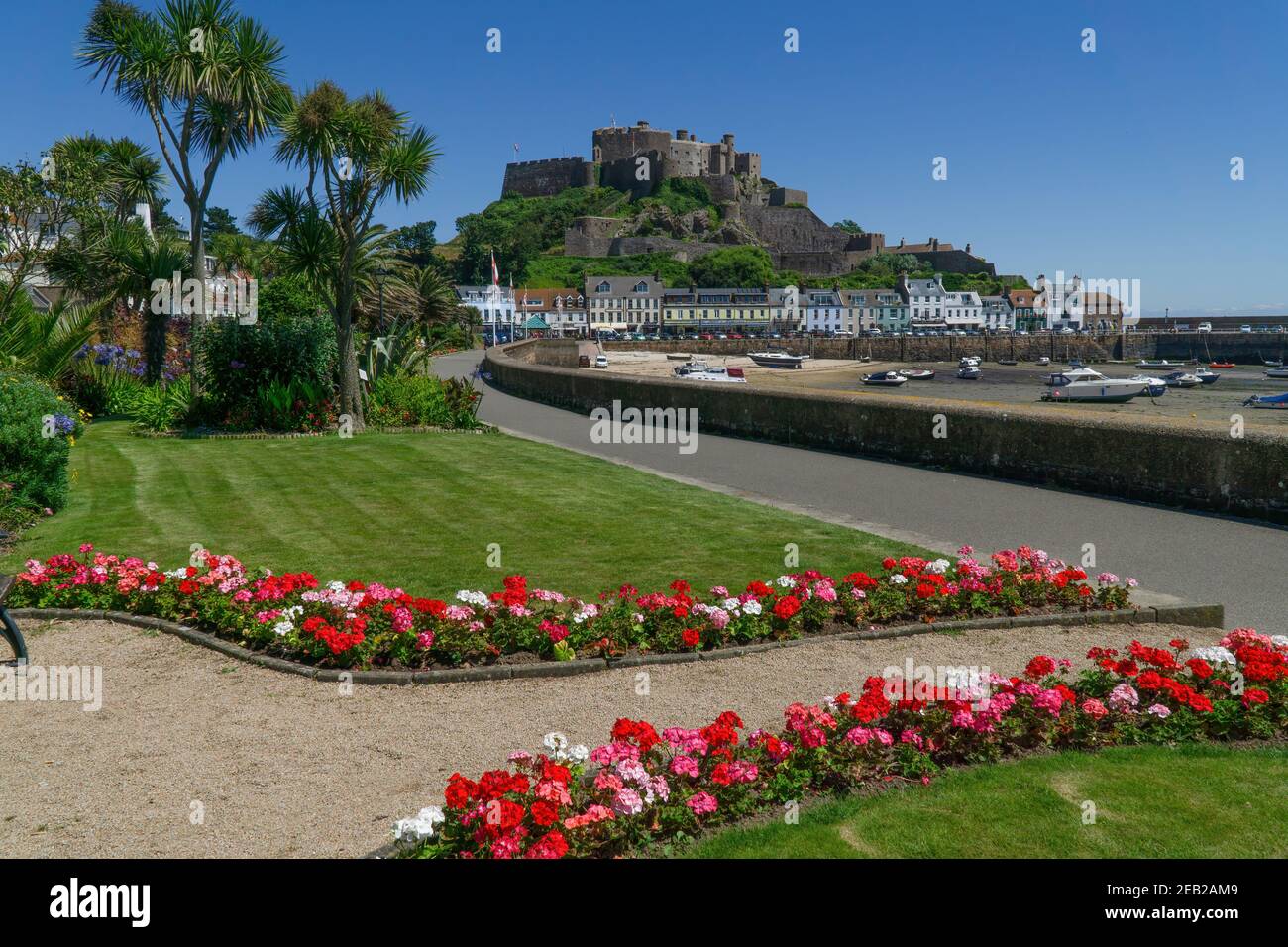 Château Mont Orgueil, Jersey, Channel Islands Banque D'Images