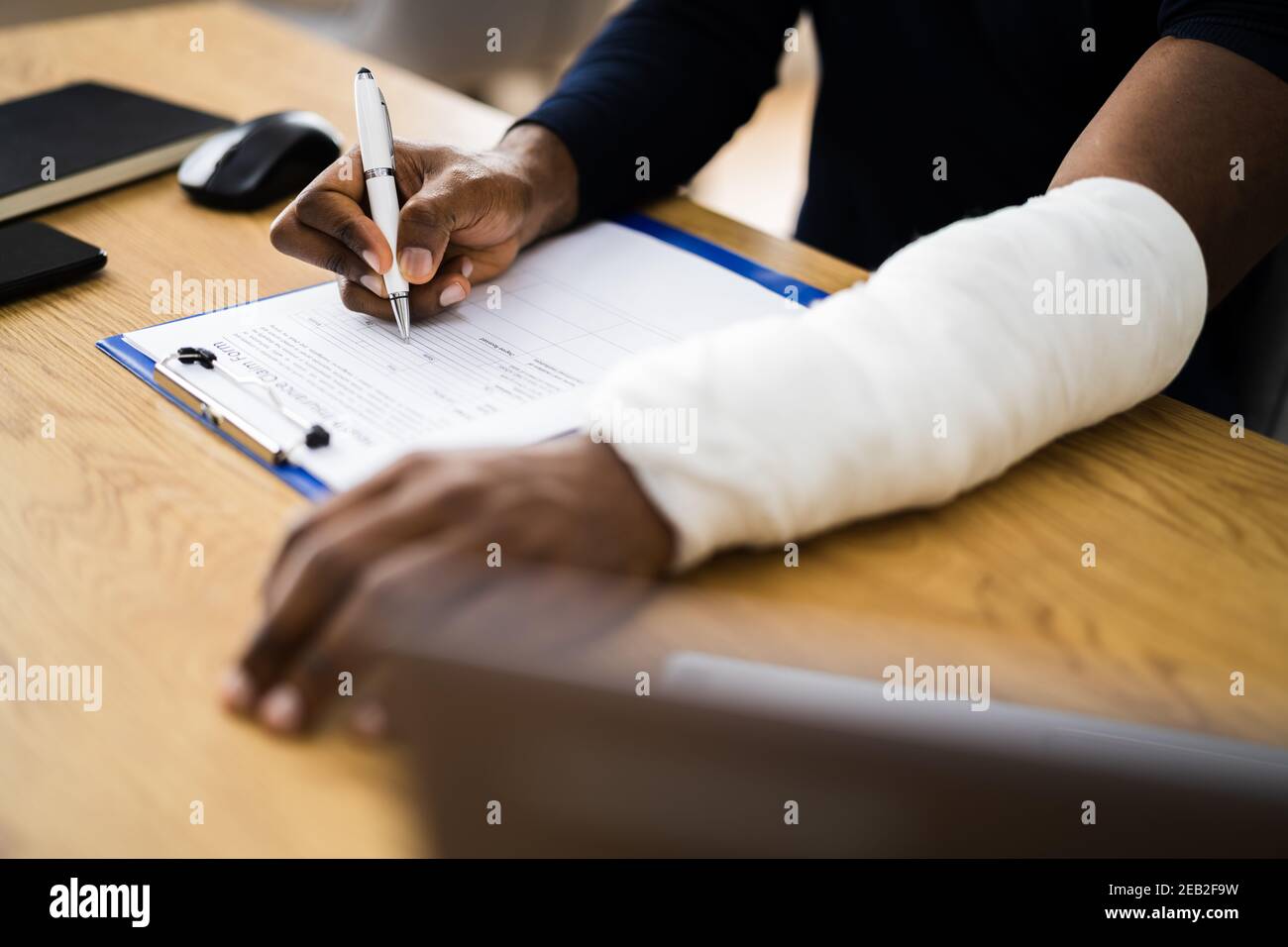 Indemnisation des accidents du travail sur les documents d'invalidité des prestations sociales Banque D'Images