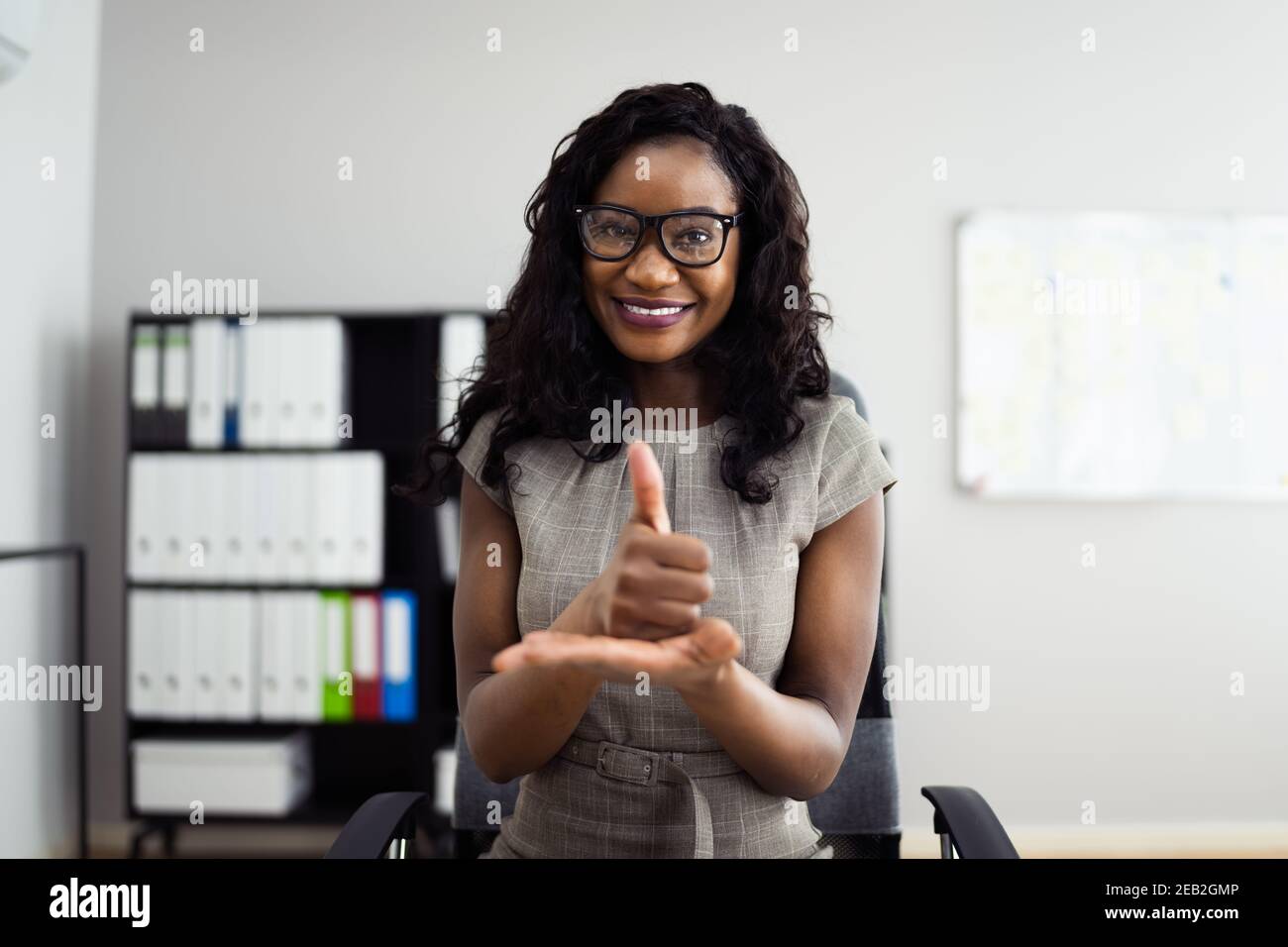 Langue des signes de l'apprentissage de l'Afrique américaine. Audiologie et déficience sourde Banque D'Images