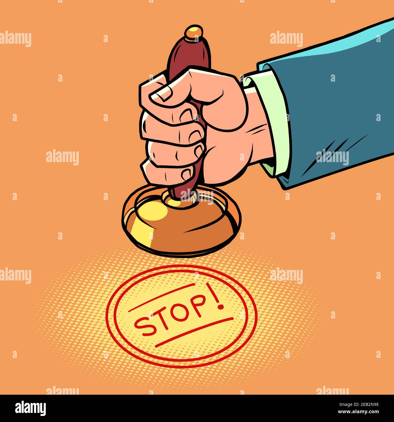 la main d'arrêt met un timbre Illustration de Vecteur