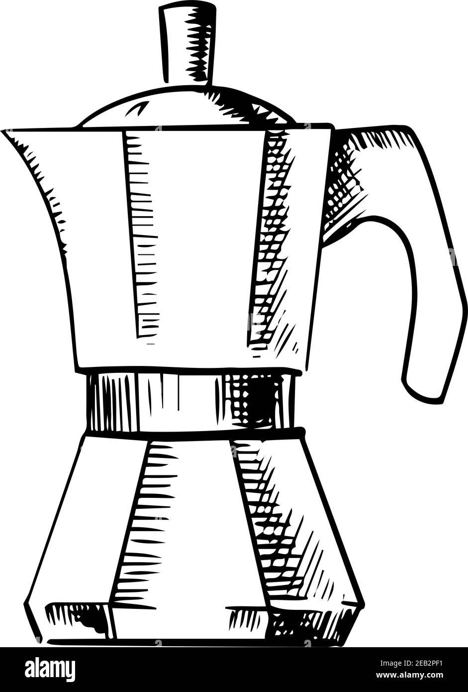Machine à café icône représentant un pot italien pour produire un café expresso, isolée sur fond blanc Illustration de Vecteur