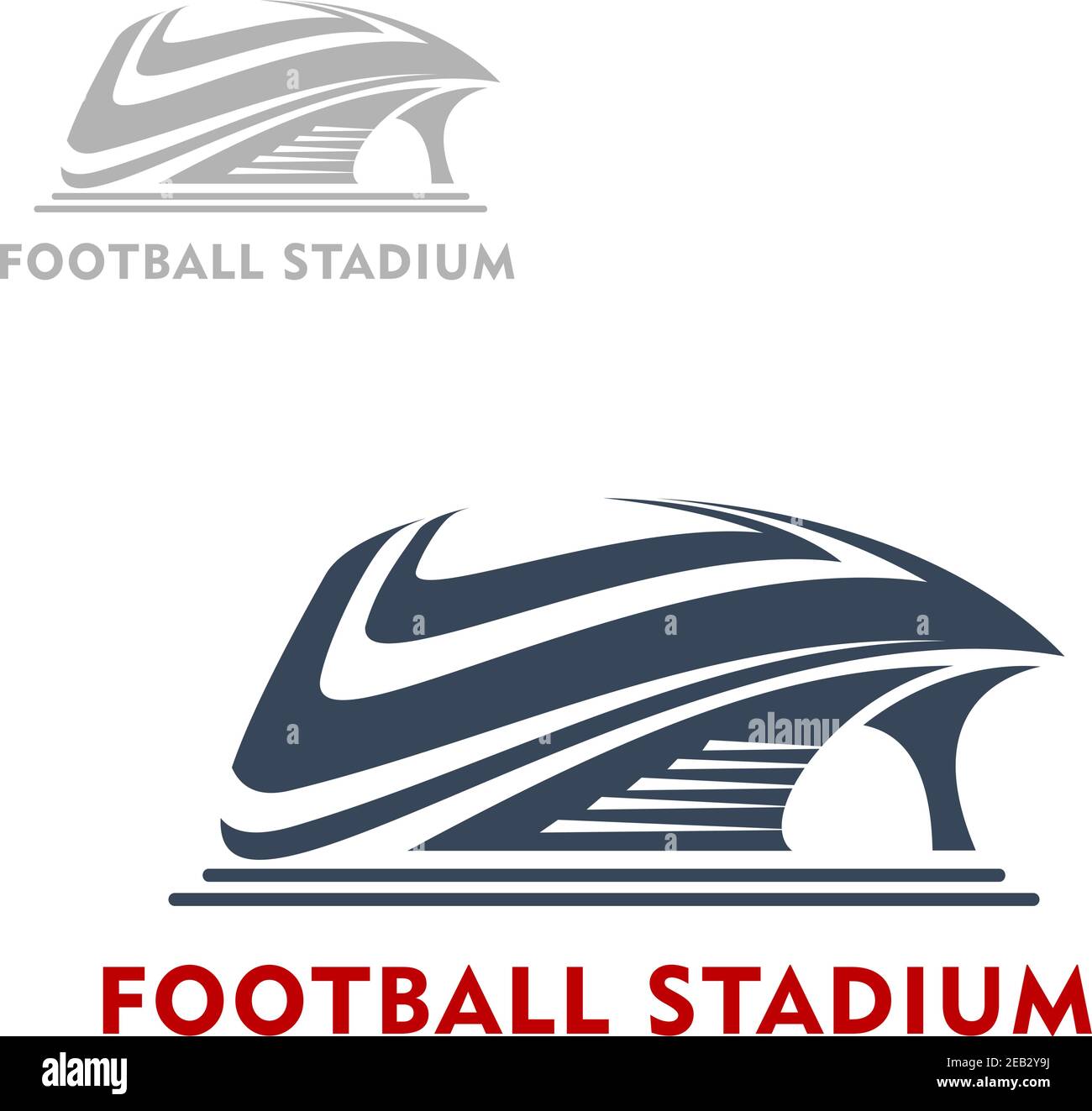 Un stade de sport moderne, emblématique d'une silhouette gris foncé, isolé sur du blanc Illustration de Vecteur